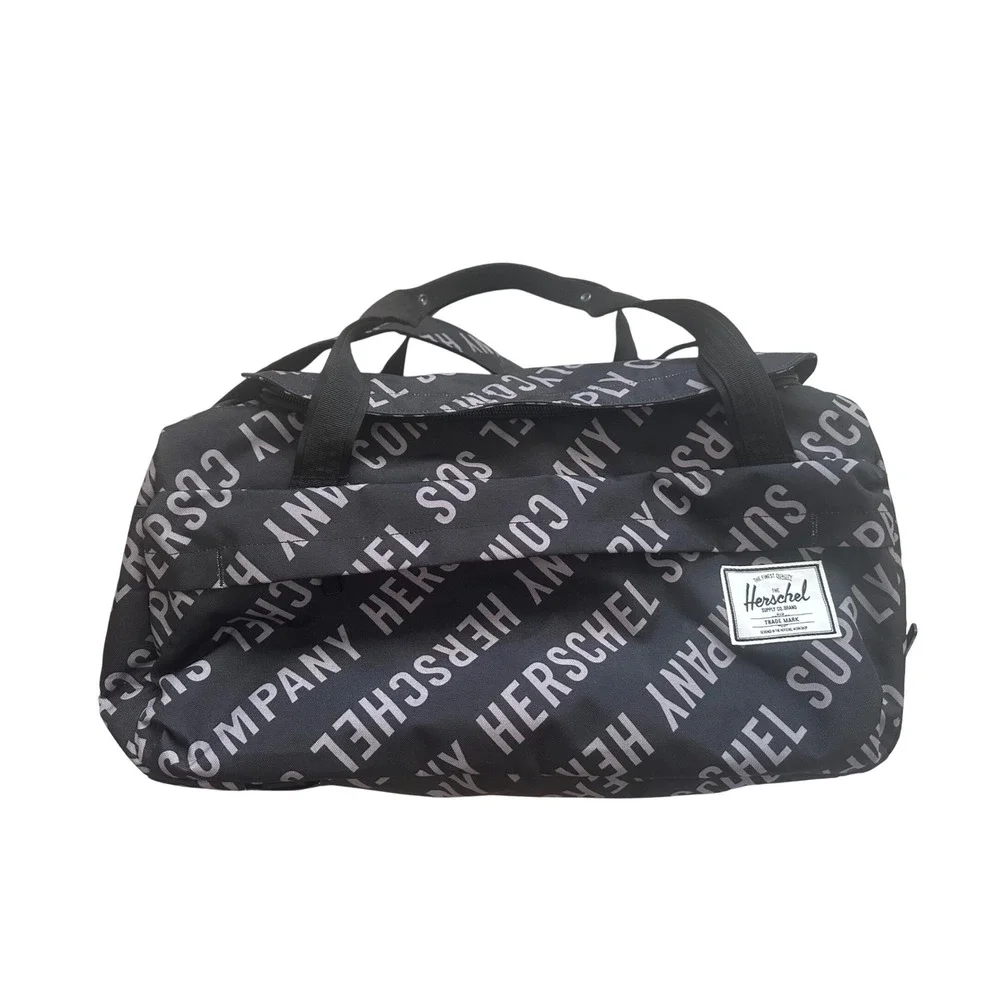 Herschel Supply Co Novel Duffle Bag Stencil Roll Call Black Gray 42.5L Weekender